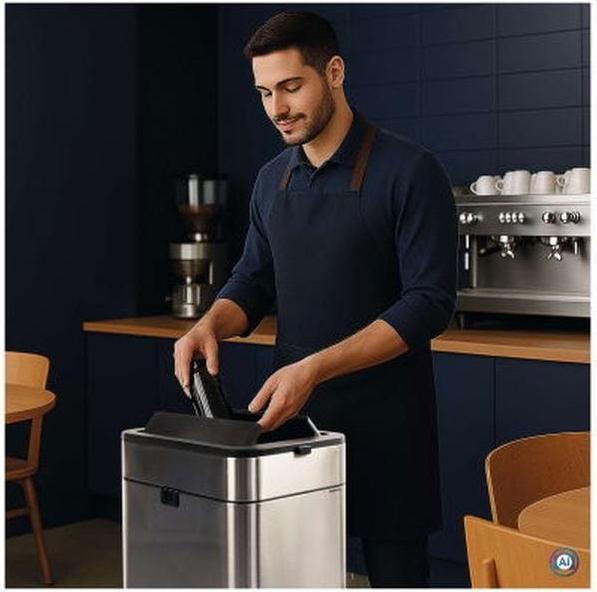 Produktbild Maul Tret-Abfallbehälter MAULwing 40l Edelstahl Doppeldeckel (40 l)