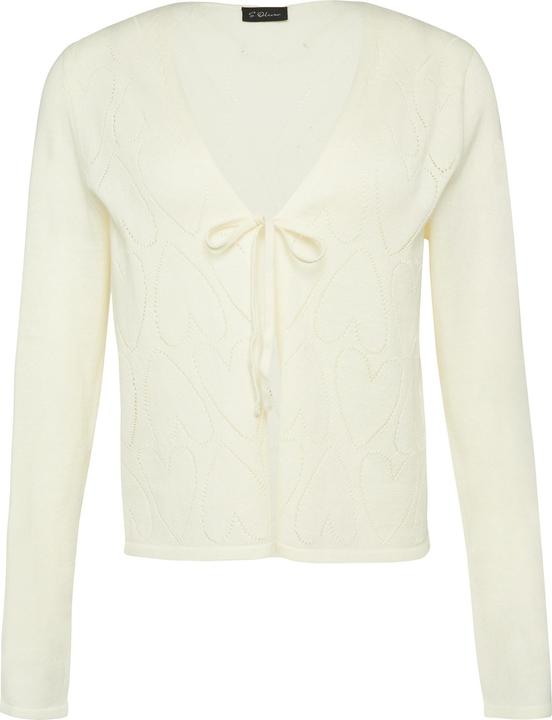 Produktbild s.Oliver Strickjacke Feinstrick-Jacke mit Herz-Ajourmuster und Bindeband (36)