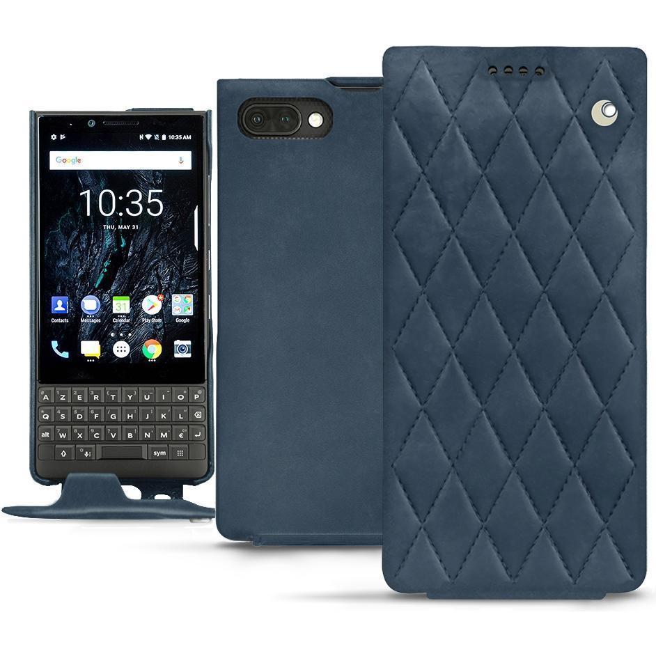 Noreve Lederschutzhülle vertikal (Blackberry KEY2), Smartphone Hülle, Blau