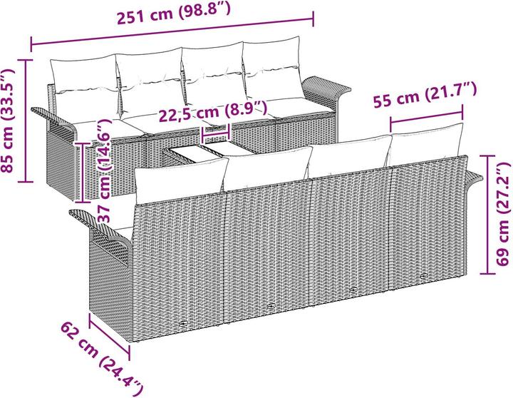 Produktbild vidaXL Gartensofa-set