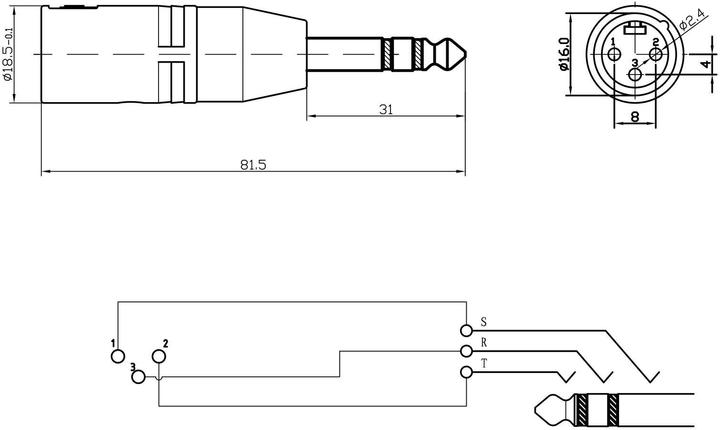 Produktbild Bemero XLR-Klinken Adapter BA1102 (Klinkenadapter)