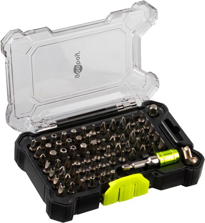 Image du produit Goobay Bithalter-Set mit 72-tlg. Bitsatz (Carré intérieur, Six pans creux TX, Trilogie)