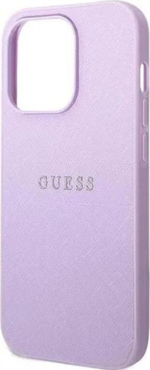 Actual product image Guess GUHCP14LPSASBPU iPhone 14 Pro 6.1" fioletowy/purple Saffiano Strap (Apple iPhone 14 Pro)