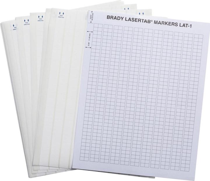 Immagine prodotto Brady LAT-1-747-10, poliestere, opaco, bianco, 7,62 x 6,35 mm, permanente, US-Letter, 22 corsie (10,03