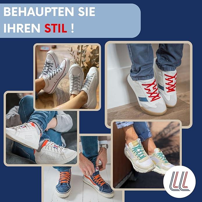 Immagine prodotto Gorilla Elastische Schnürsenkel Flexibel Ohne Binden Schmal Silikon Flame (110 cm)