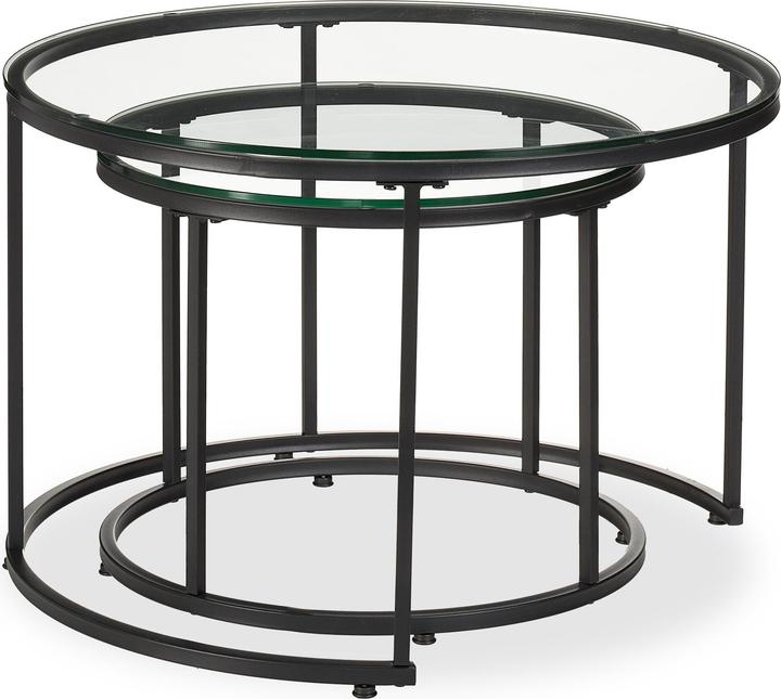 Image du produit Relaxdays Satztisch 2er Set Glas & Metall