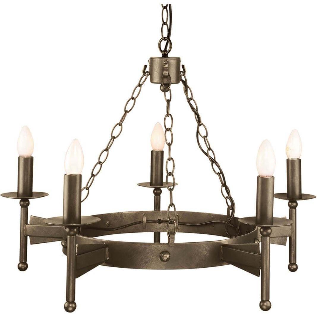 Elstead Lighting, Kronleuchter, Cromwell Kronleuchter E14 5-fach Alte Bronze, Made in UK (67 cm)