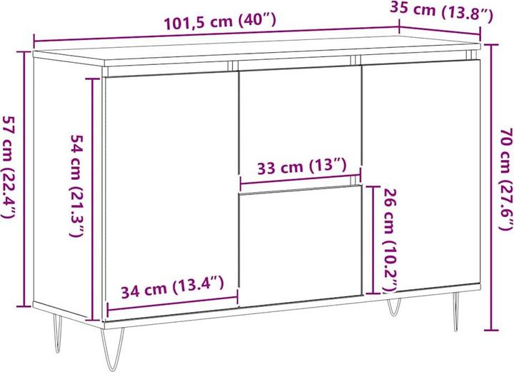 Image du produit vidaXL Sideboard (104 x 35 x 70 cm)