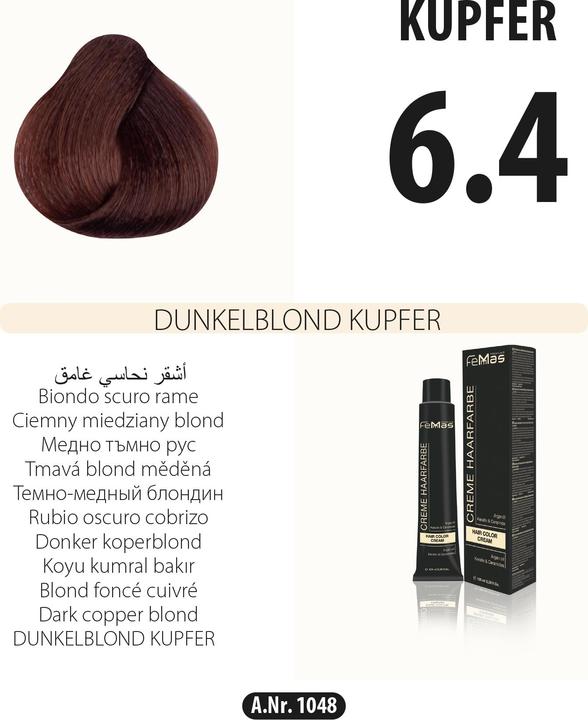 Produktbild FemMas 6.4) Haarfarbe Dunkelblond Kupfer 100ml (6.4)