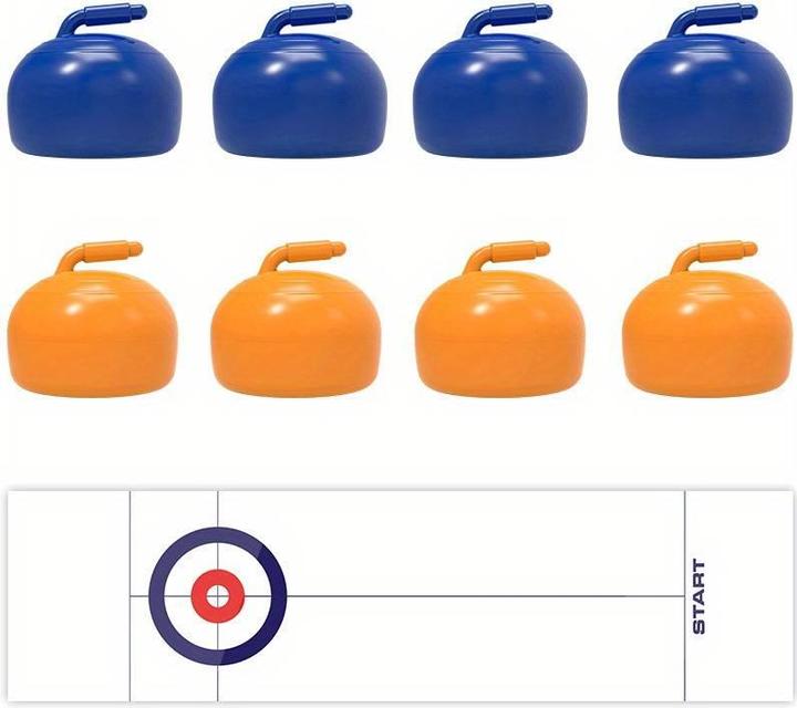 Produktbild PhoneLook Tisch-Curling-Spiel Set mit 8 Steinen (Curling Kugel) und Matte für grosse Unterhaltung