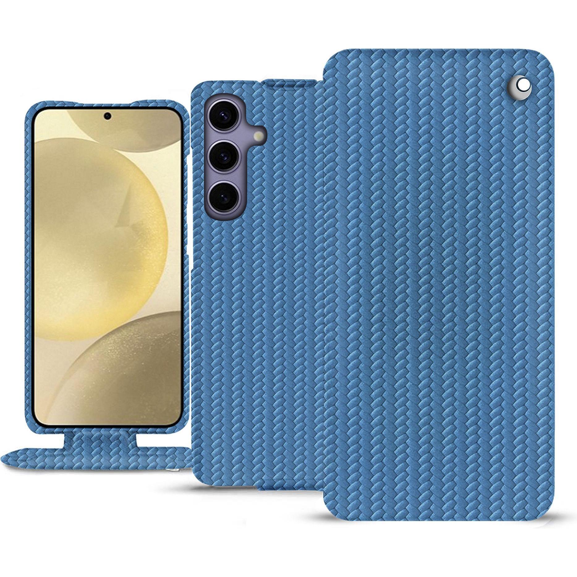 Noreve Lederschutzhülle vertikal (Samsung Galaxy S24+), Smartphone Hülle, Blau