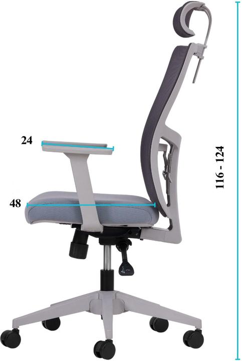 Actual product image Kalune Design Lumbar 126 Grey Office Chair Set 2 Pieces