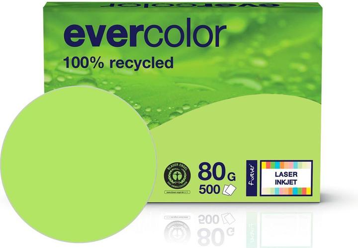 Actual product image Clairefontaine Recycled paper Evercolor lime green DIN A4 80 g/sqm 500 sheets (80 g/m², 500 x, A4)