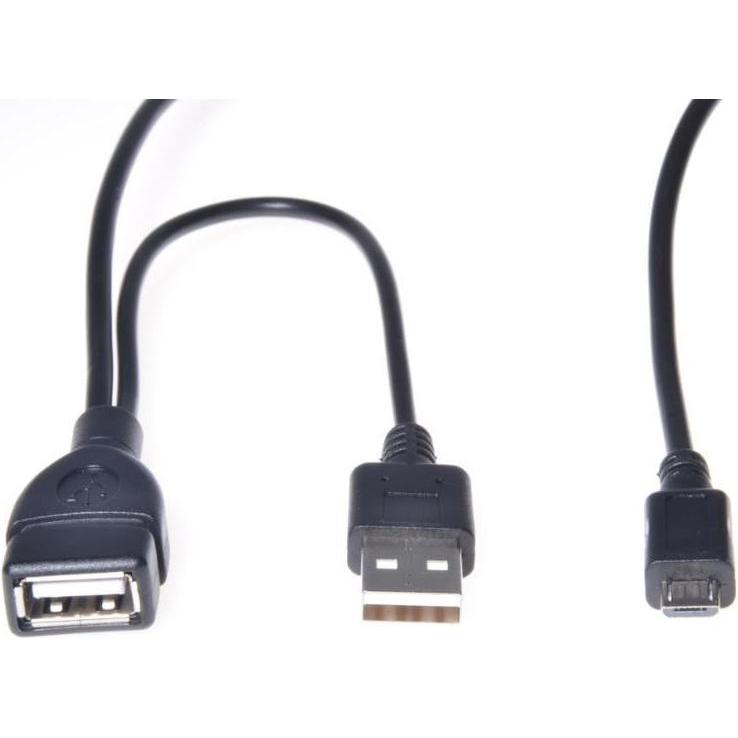 PremiumCord Cavo di riduzione USB USB A/femmina+USB A/maschio - Micro USB/maschio OTG (0.50 m), Cavo USB