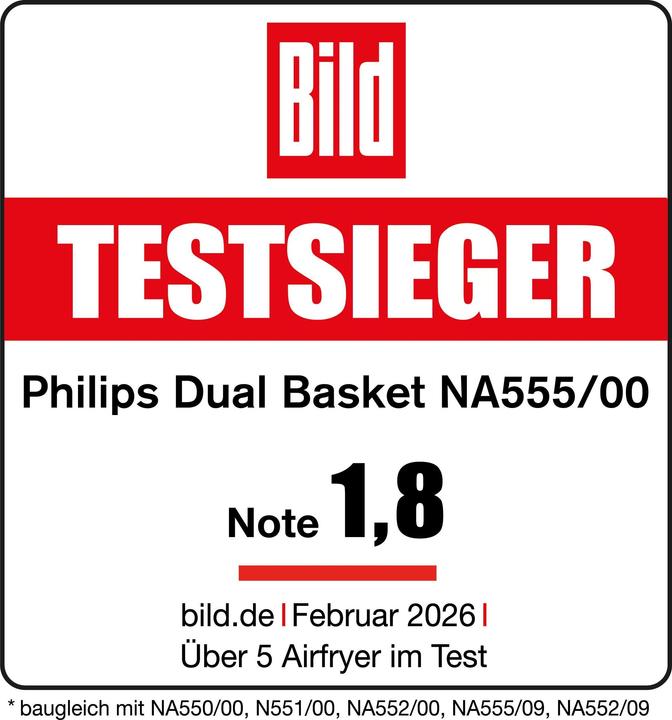Actual product image Philips Steam Airfryer Dual Basket NA555/00