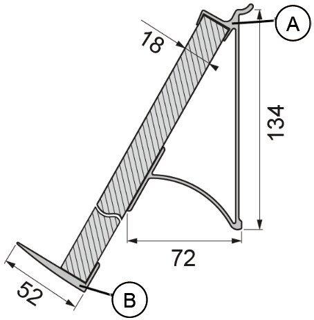 Produktbild OK-Line Halteprofil zu Buchstütze / Präsentationsregal Wall System (1 Stk.)