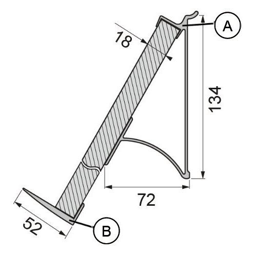 OK-Line, Meubilair, Bevestigingsprofiel voor boekensteun / presentatieplank Wandsysteem (1 Pcs.)