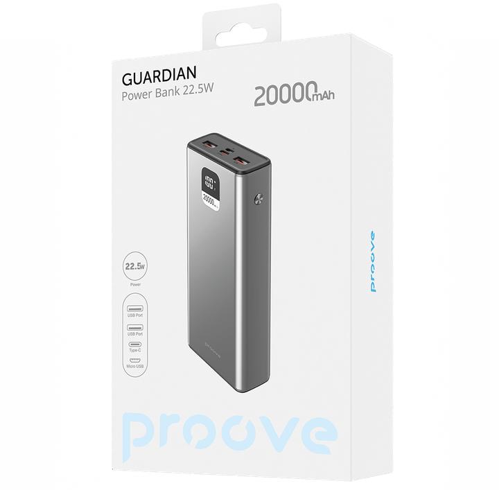 Produktbild Proove power bank Guardian 22.5W 20000mAh metal gray (20000 mAh, 22.50 W)