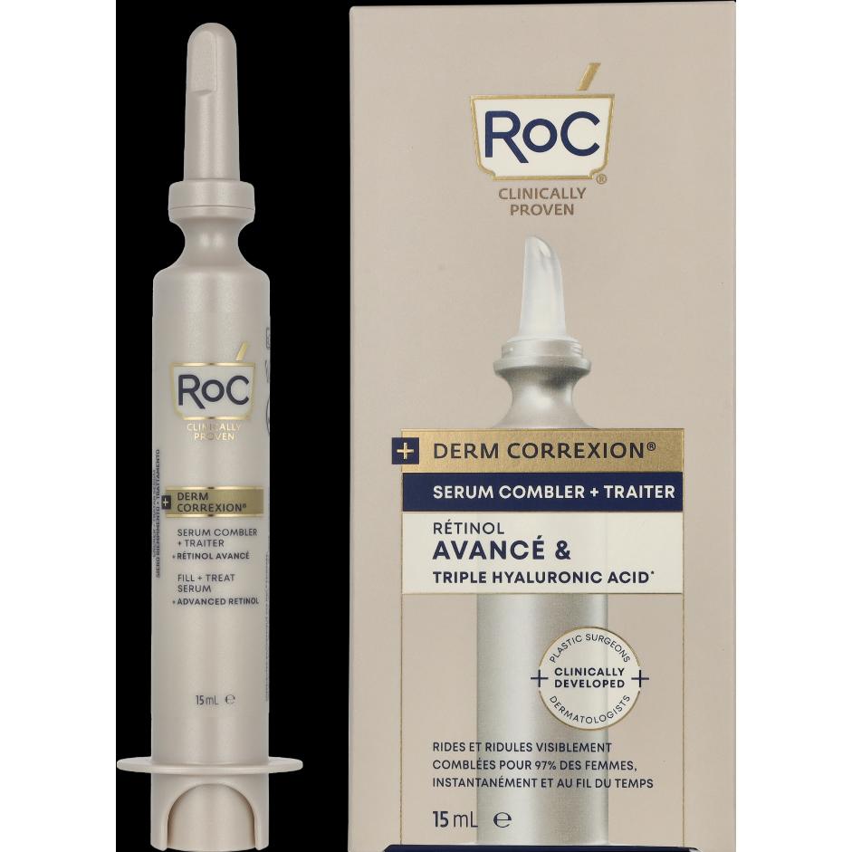 Thumbnail - Roc, Gesichtsserum, Derm Correxion Serum Fill + Treat for Face, Neck, & Jawline Faltenfüller Advanced Retinol & Tr (15 m...
