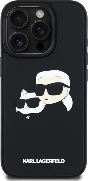 Actual product image Karl Lagerfeld HC 3D Rubber Double Heads iPhone 16 Pro Max Case - Black (Apple iPhone 16 Pro Max)