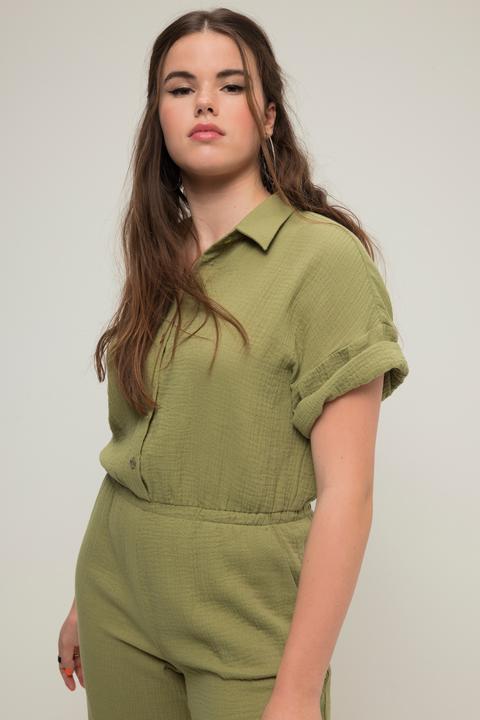 Immagine prodotto Studio Untold Jumpsuit, Musselin, elastische Taille, Halbarm, weites Bein (46, 48)