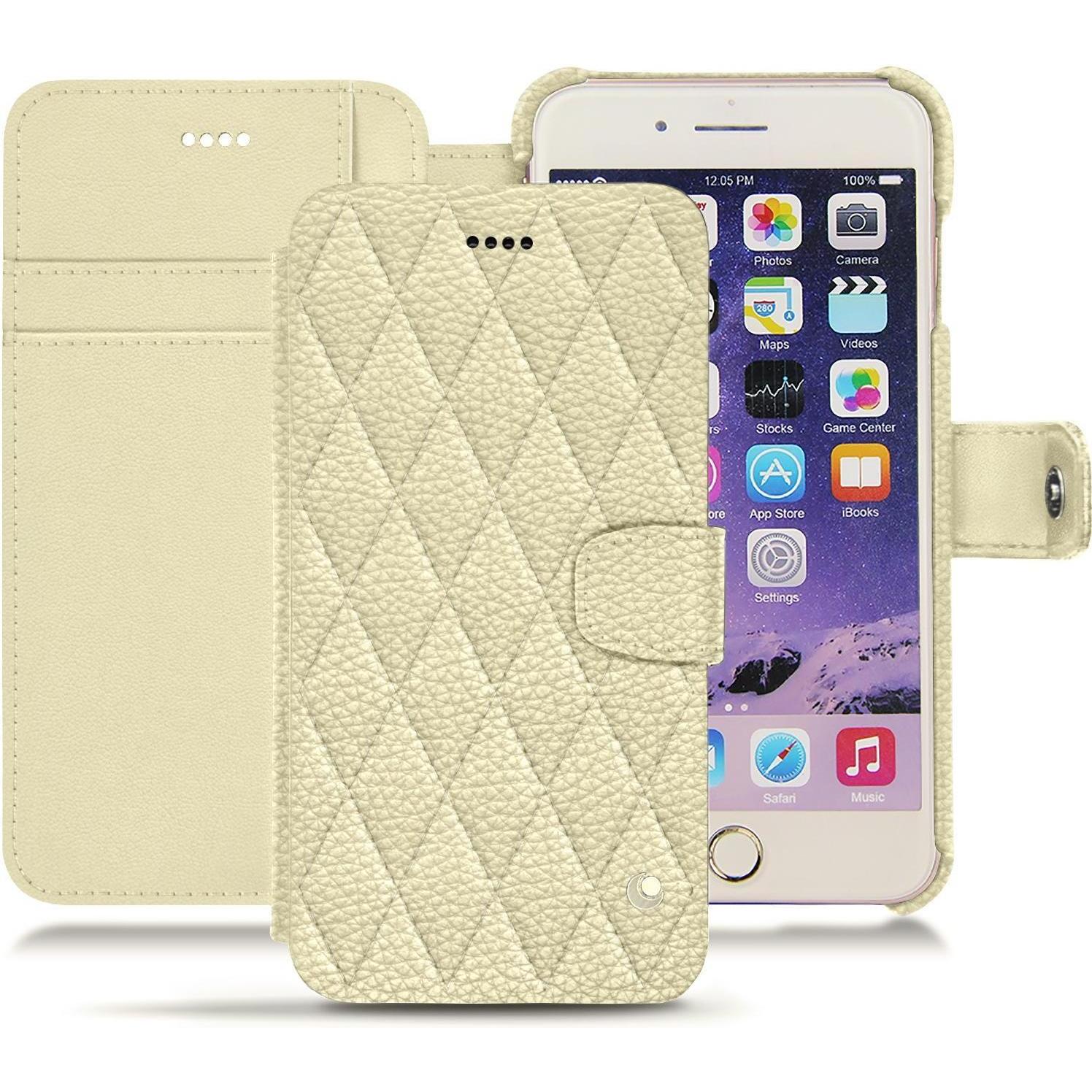 Noreve Lederschutzhülle Wallet (Apple iPhone 7 Plus), Smartphone Hülle, Weiss