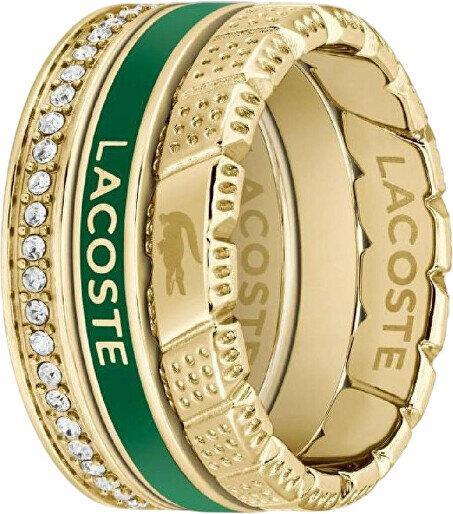 Lacoste - Stylish set of steel rings 2040282 - Circuit: 56 mm (56, Staal)