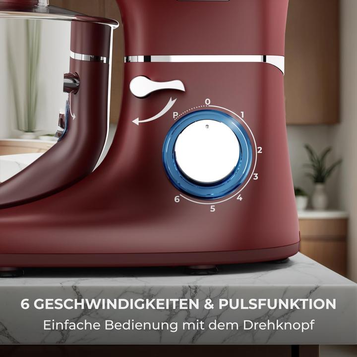 Produktbild Fentic Keukenmachine - 1500W - RVS Mengkom (6,2 L) - Keukenrobot - Mixer met Garde, Deeghaak en Menghaak - (2000 W, 6.20 l)