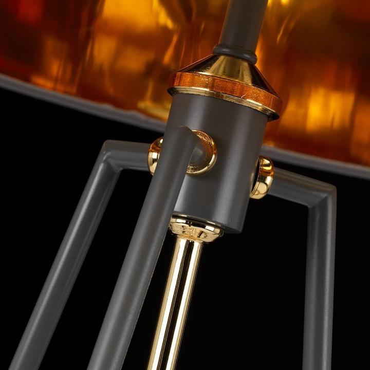 Produktbild Elstead Lighting Ferrara Tischleuchte E27 Dunkelgrau Poliertes Gold Grau mit Metallic-Gold-Futter (E27)