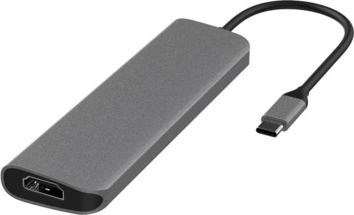 Actual product image DLH USB-C (M) HUB WITH 3X USB-C (F)/1X USB-A (F)/1X HDMI PASS TH (USB-C, 6 ports)
