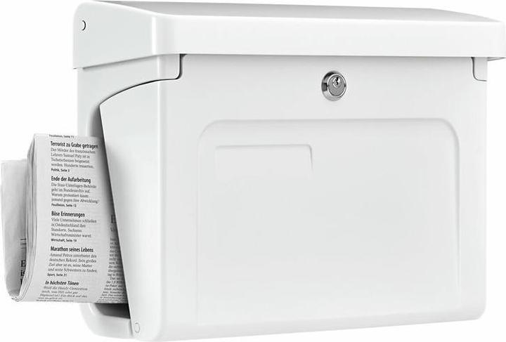 Produktbild Burg Wächter Briefkasten Kunststoff BxHxT 415/305/160 mm Fehmarn 3888 W weiss mit Klappe Zeitungsfach