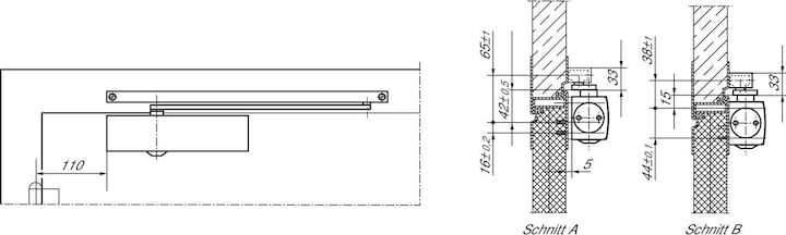 Actual product image Geze Door closer TS 3000 V | EN 1-4 | with guide rail, without hold-open device, black