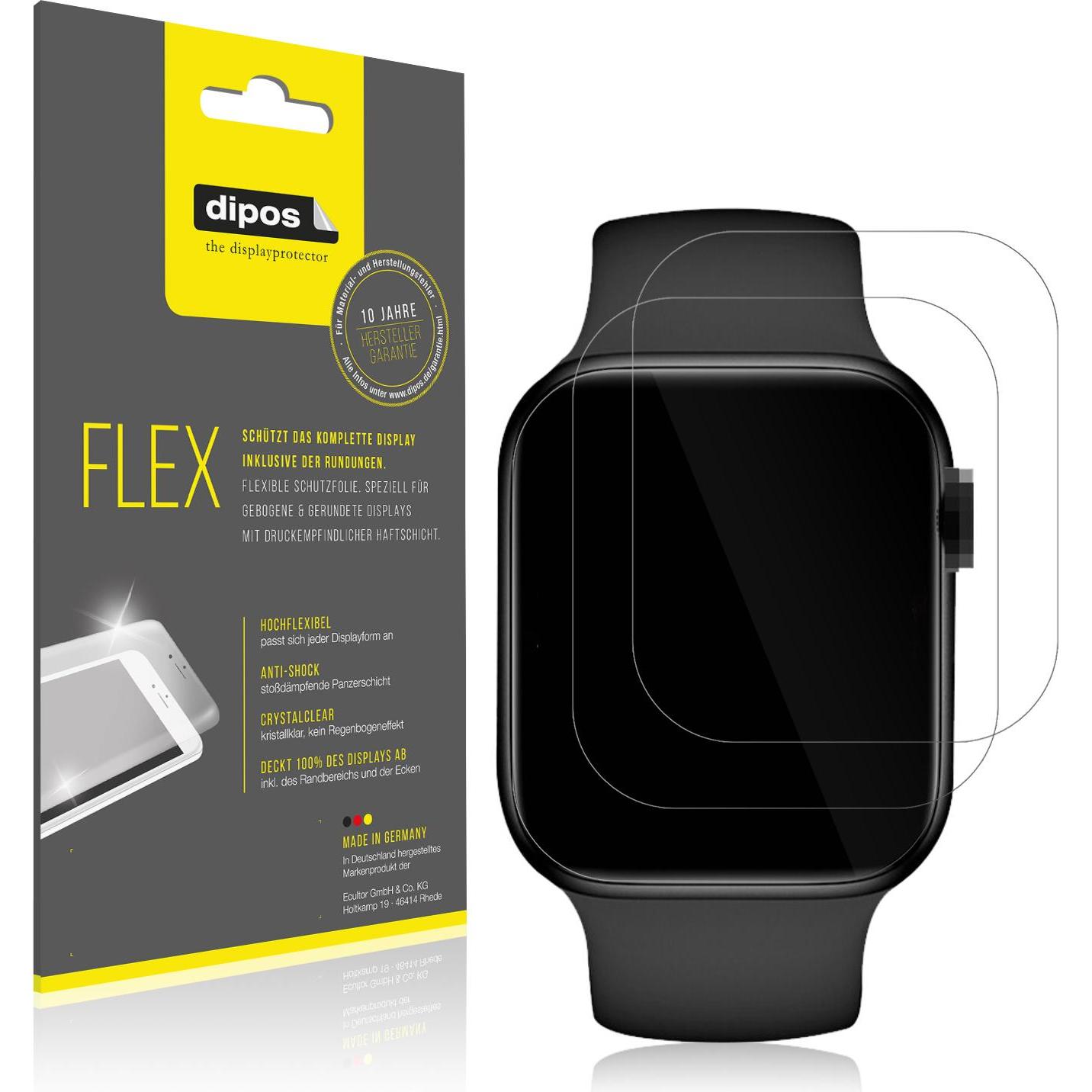 Dipos Displayschutzfolie Full-Cover 3D, Smartwatch Schutzfolie, Transparent