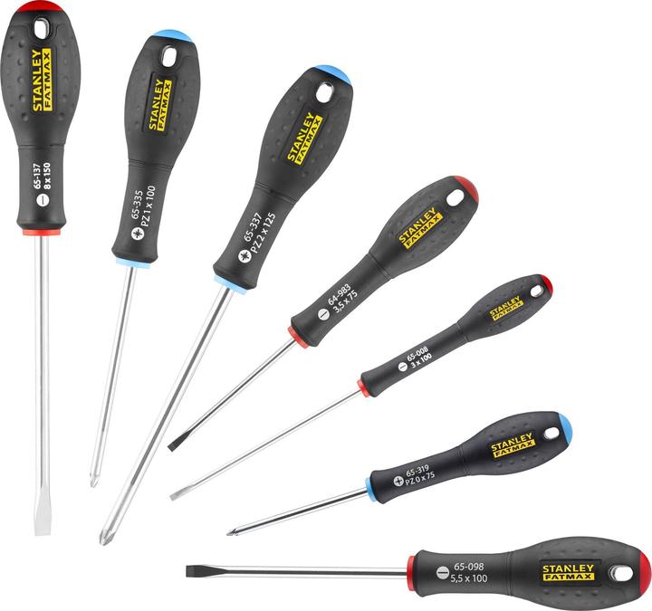 Stanley FatMax 7-piece set (slotted/Phillips/Pozidriv®) (Slotted screws, Pozidriv cross recess (PZ), Phillipps cross recess (PH))