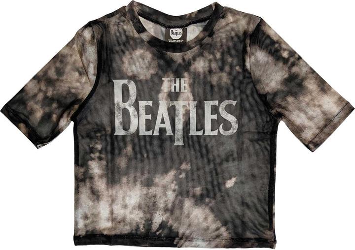 Actual product image The Beatles Womens/Ladies Drop T Logo Mesh Crop Top (M)