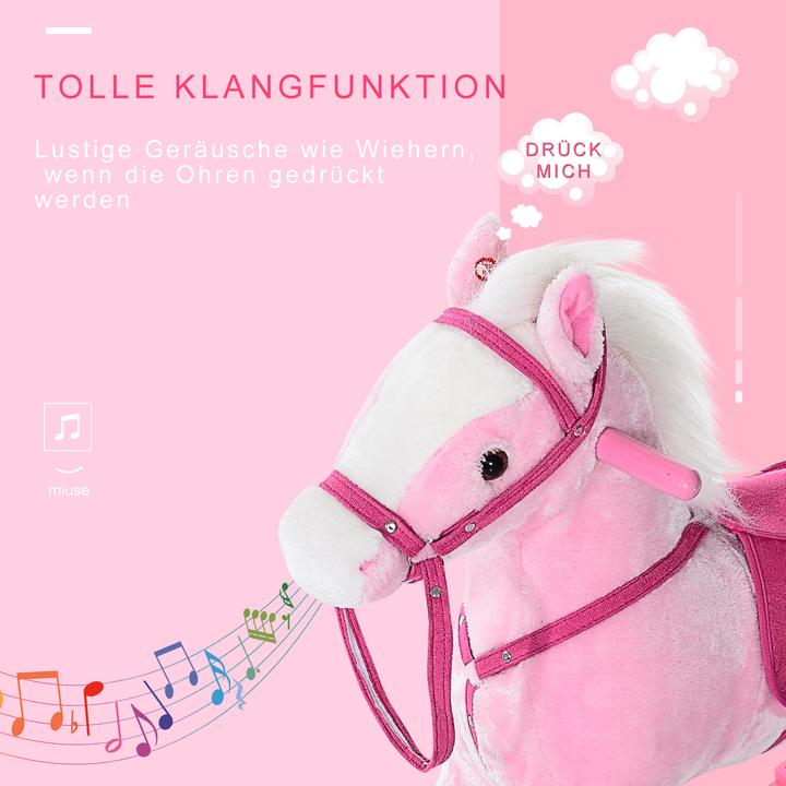 Image du produit Homcom Cheval à bascule rose