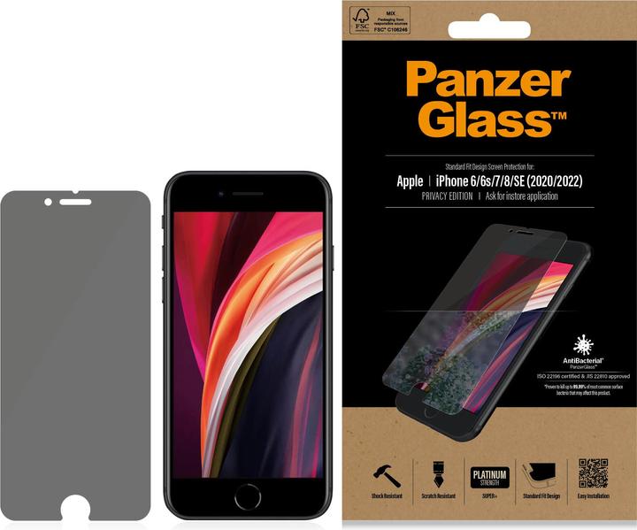 Image du produit PanzerGlass Privacy (1 pièce(s), Apple iPhone SE, Apple iPhone 6s, Apple iPhone 6, Apple iPhone 8, Apple iPhone 7)