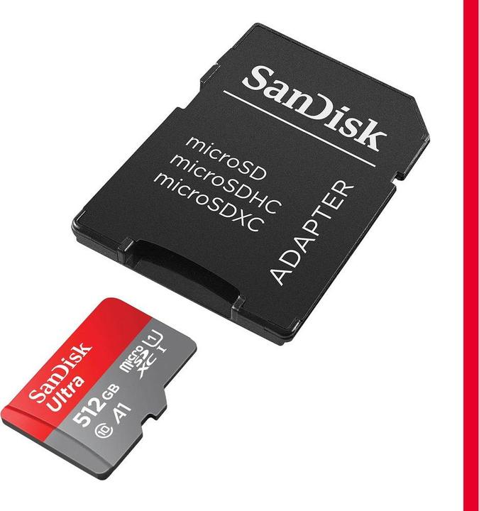 Immagine prodotto SANDISK Ultra mit Adapter (512 GB, microSDXC, U1, UHS-I)