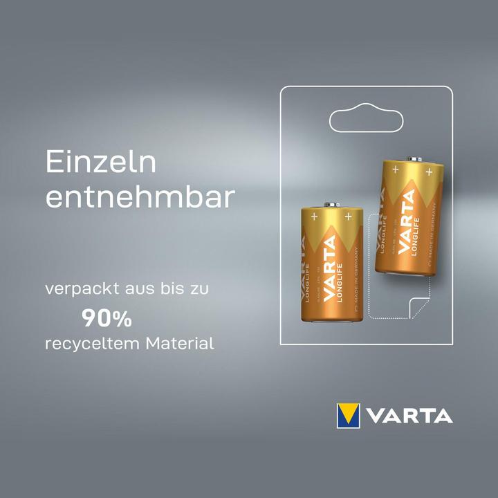 Image du produit Varta VAR Longlife C 2er blister (2 pcs, R14, 7600 mAh)