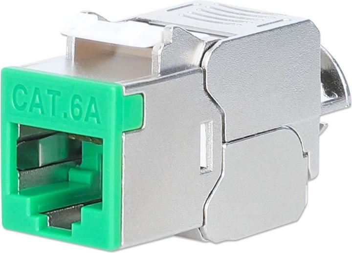 Image du produit Intellinet Module Keystone Cat6a 10G Slimline, blindé et sans outil, vert (Module Keystone)
