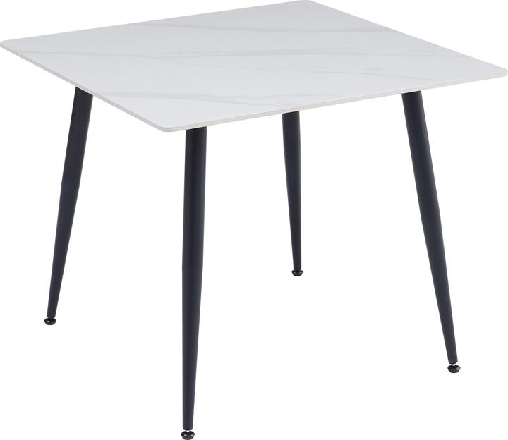 Home123 Tisch ADRIA 70x70x75 cm HG Marmor weiss (70 x 70 x 75 cm)