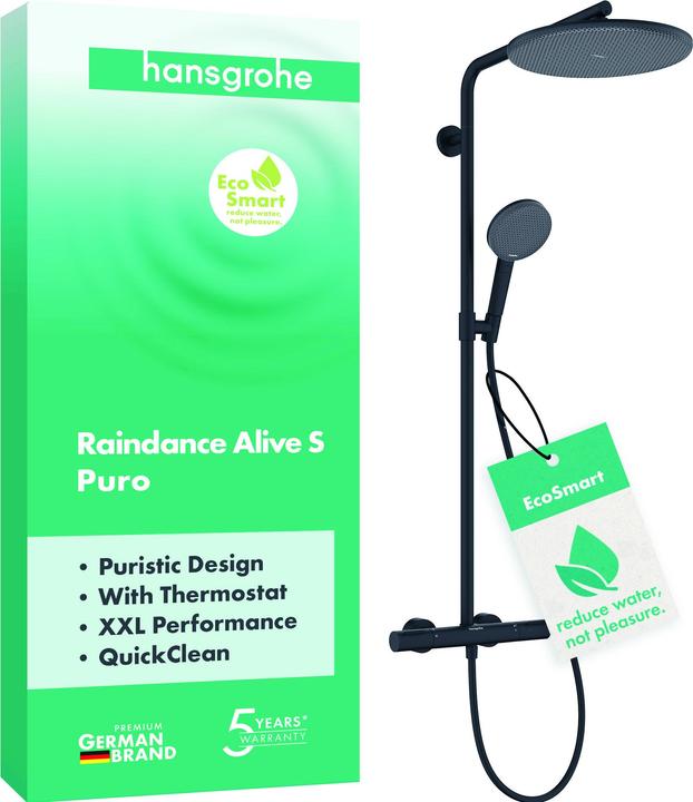 Produktbild hansgrohe Raindance Alive S PURO système de douche 300 1jet EcoSmart avec élément Ecostat, 24593670, 24593670