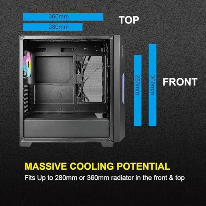 Image du produit Azza Boitier Moyen Tour ATX Guardian RGB avec panneau vitré (Noir) (ITX, mATX, ATX)