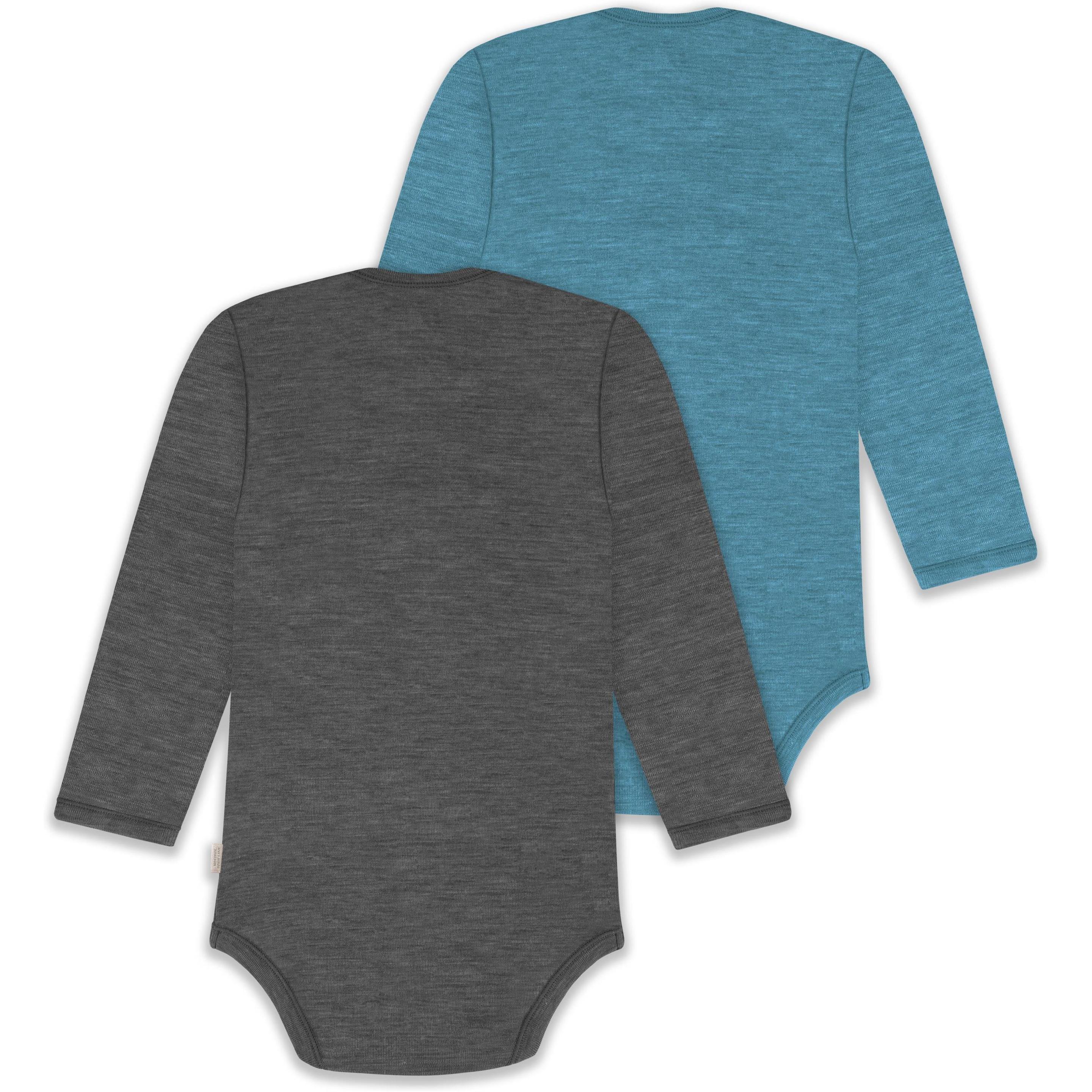 Thumbnail - Normani, Herren, Body, 2er Pack Baby Merino Body Langarm „Auckland" - 9381, Blau, (56)