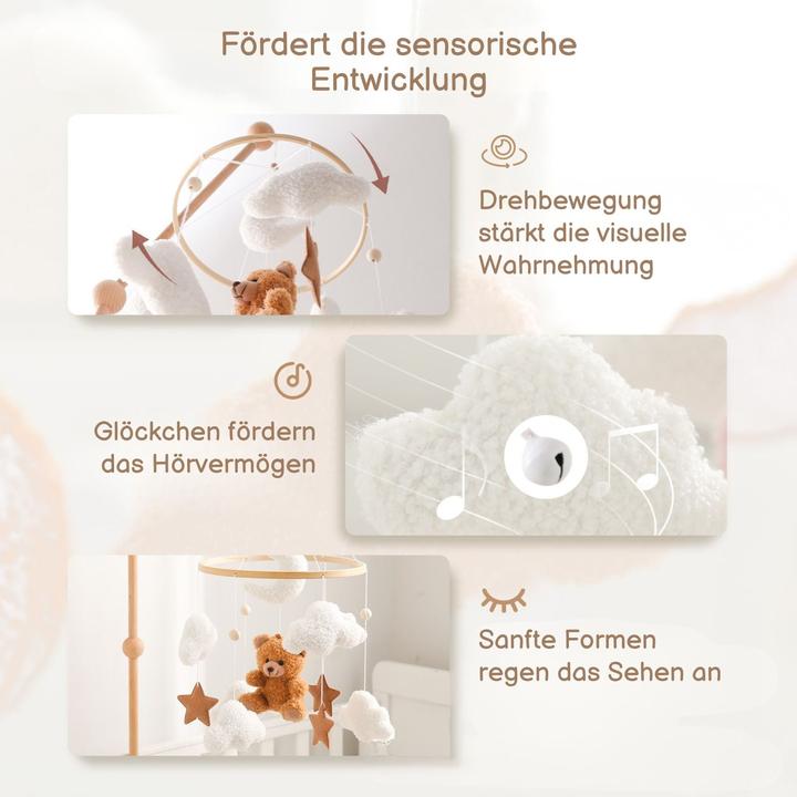 Actual product image Hermex Babymobile Teddybär Hängemobile Mobile Babyspielzeug Schlafmobile