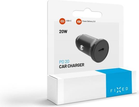 Actual product image Fixed Hurtig Biloplader USB-C 20W PD Sort (20 W)
