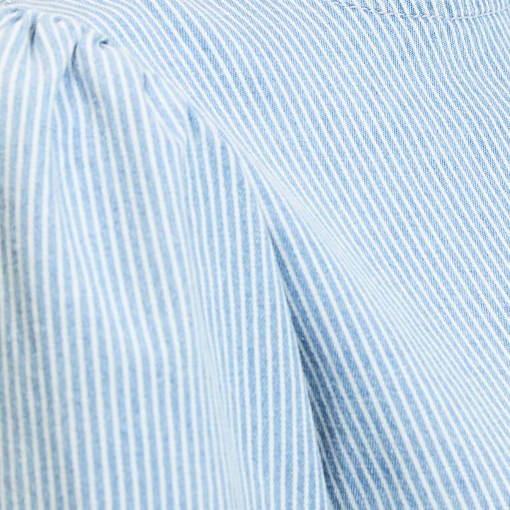Immagine prodotto BlockX Kurze gestreifte Bluse mit 3/4 Puffärmeln (S)