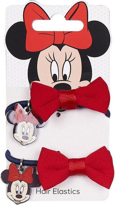 Cerda Haargummis Minnie Mouse Rot Blau Schleife 2 Stück (Haargummi Set)