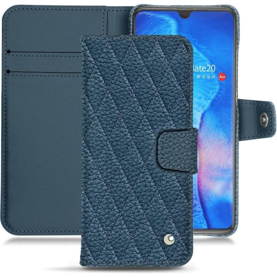 Noreve Lederschutzhülle Wallet (Huawei Mate 20), Smartphone Hülle, Blau