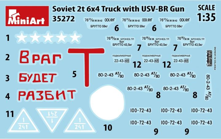 Actual product image Mini art Soviet 2t 6x4 Truck w.76mm USV-BR Gun